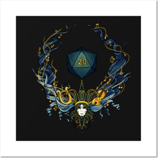 DnD bard symbol - blue Posters and Art